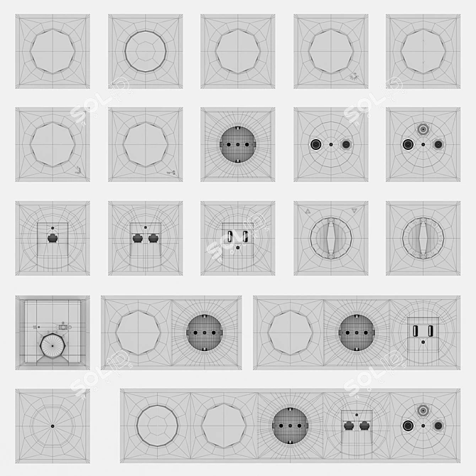 Elegant ABB Impuls Switches: Perfect Harmony of Light and Form 3D model image 3