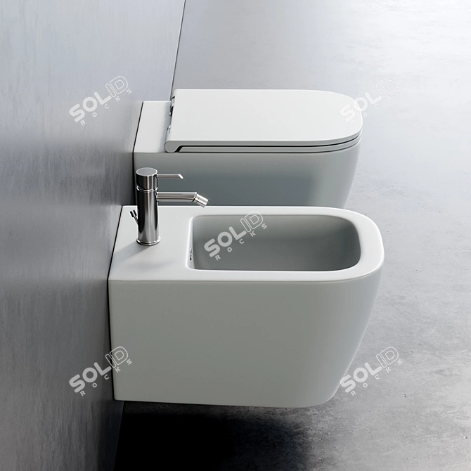 Italian Elegance: Quadra Wall-Hung WC 3D model image 2