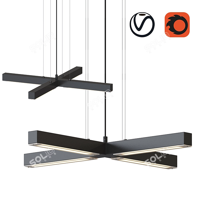 Ilfari Artys Cross Pendant Lamp 3D model image 1