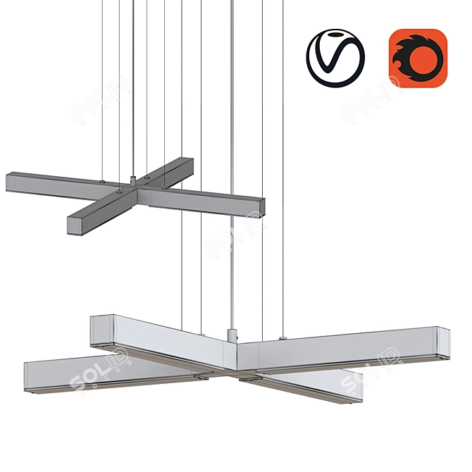 Ilfari Artys Cross Pendant Lamp 3D model image 2