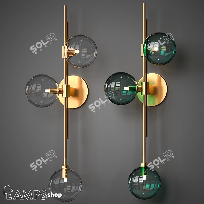 Elegant Psooria Sconce - Ø 28 × 74 см 3D model image 1