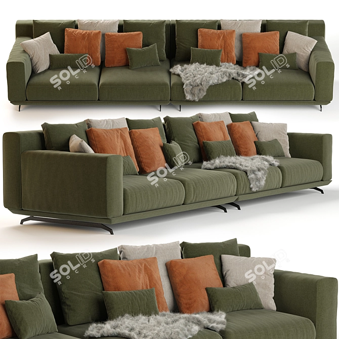 Dalton Sofa: Stylish Comfort for Your Living Room 3D model image 2