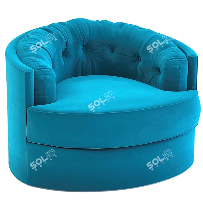 Luxury Turquoise Swivel Chair 3D model image 1