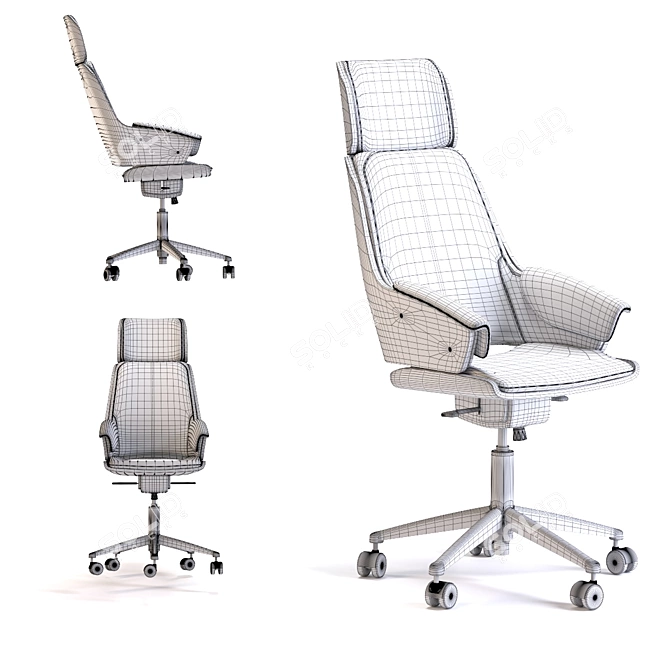 ErgoFlow Office Chair 3D model image 2