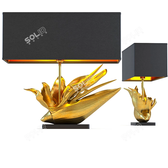 Tropical Flower Strelitzia Table Lamp 3D model image 1