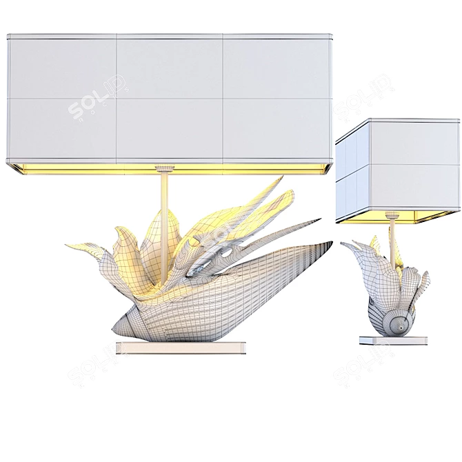 Tropical Flower Strelitzia Table Lamp 3D model image 2