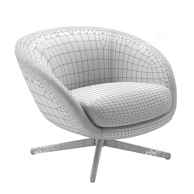 Title: Minotti Russell Swivel Armchair 3D model image 5