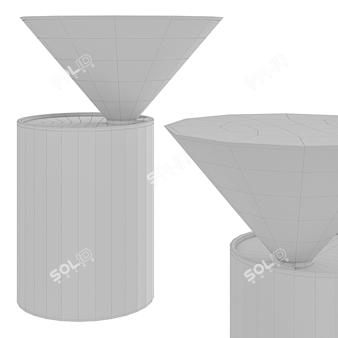 Elegant Geometric Laurel Side Table 3D model image 3