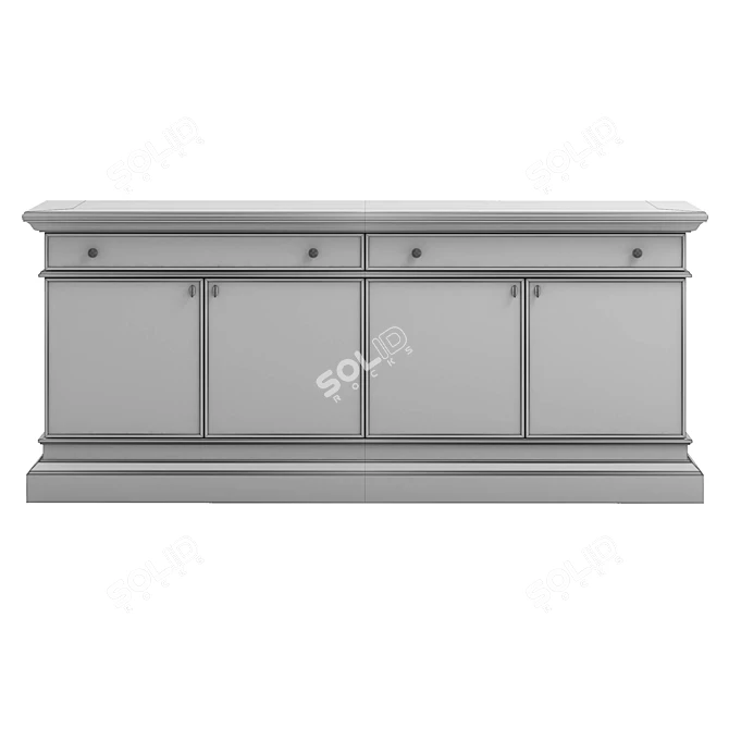 Elegant Dahlia Console 3D model image 2