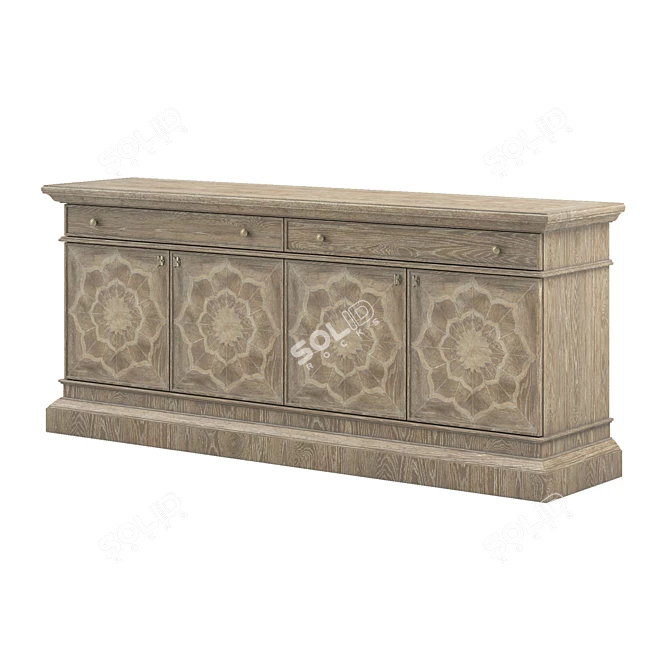 Elegant Dahlia Console 3D model image 4