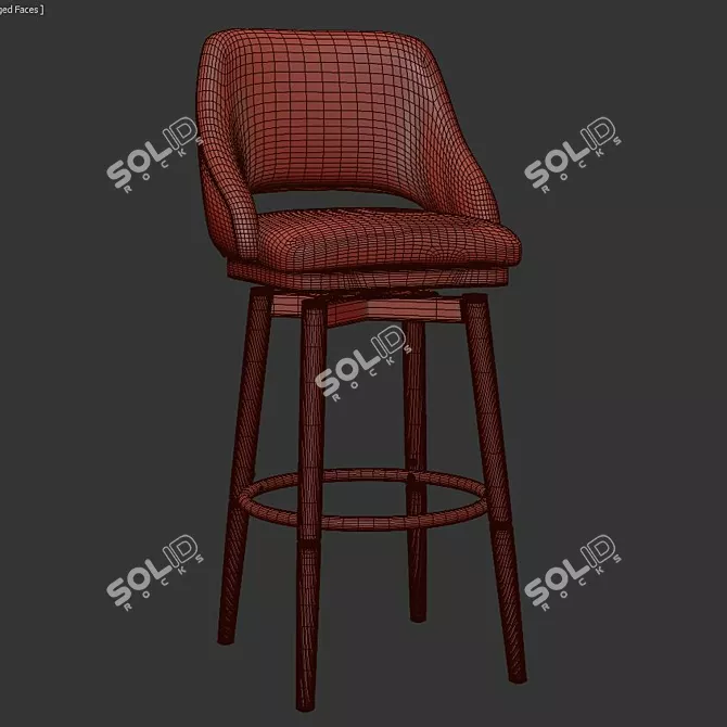 Versatile Adjustable Bar Stool 3D model image 3