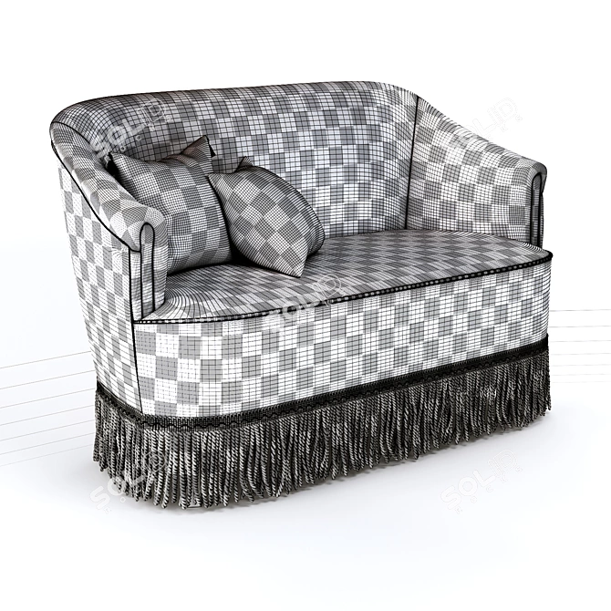 Vintage Velvet Sofa - Ramona 3D model image 3