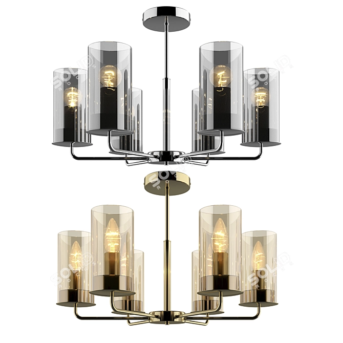 Elegant Ceiling Chandeliers 3D model image 1