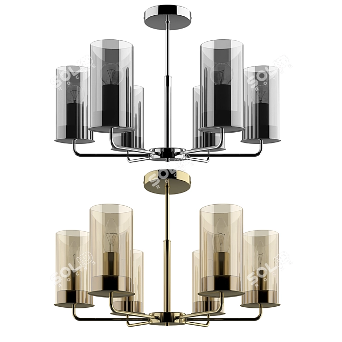 Elegant Ceiling Chandeliers 3D model image 2