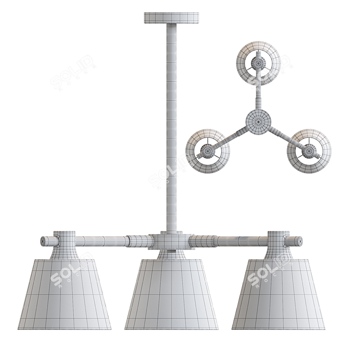 Elegant Textured Ceiling Lamp 3D model image 3