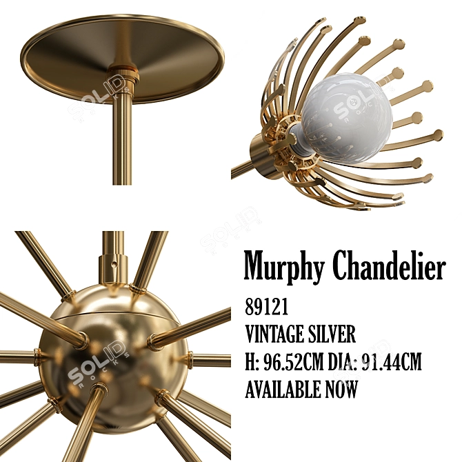 Vintage Silver Murphy Chandelier 3D model image 2
