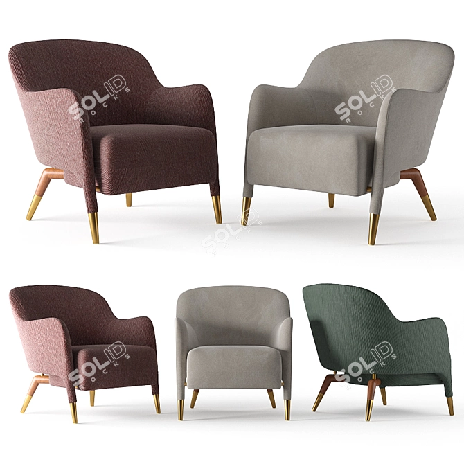 Elegant Molteni & C D.151.4 Lounge Chair 3D model image 1