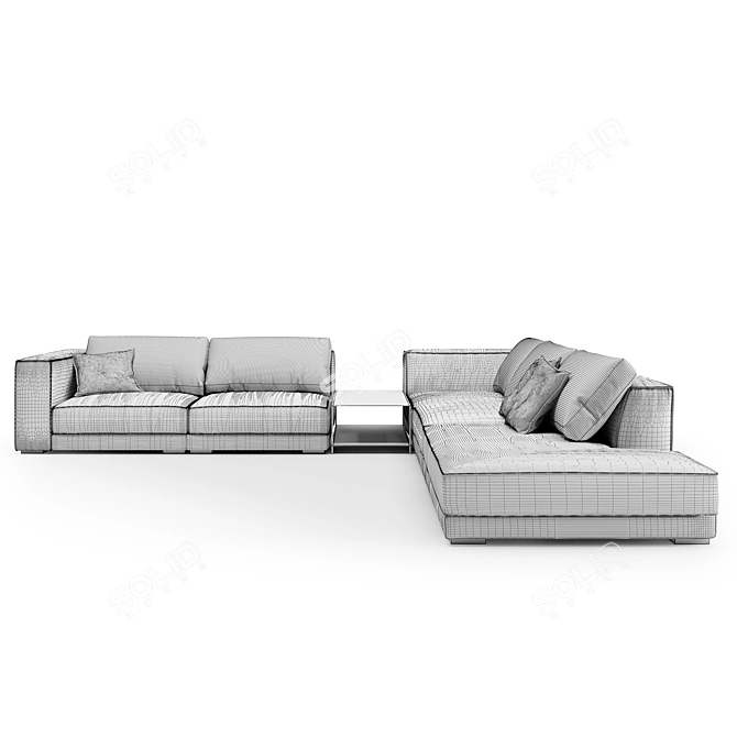 OM LOCARNO: Stylish Wooden Sofa 3D model image 2