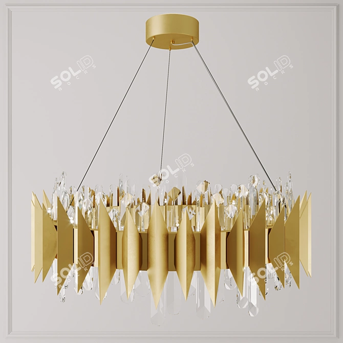 Elegant Postmodern Hanging Chandelier 3D model image 1