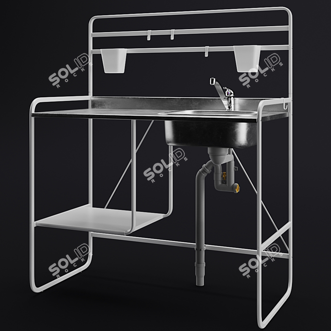 Compact Sunnersta Kitchen: Complete and Convenient 3D model image 1