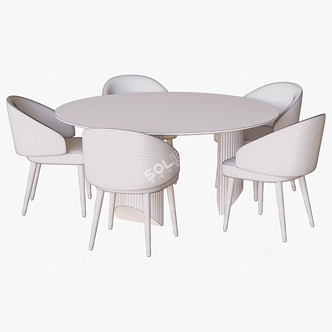 Minotti Lawson Chair & Wedge Table 3D model image 3