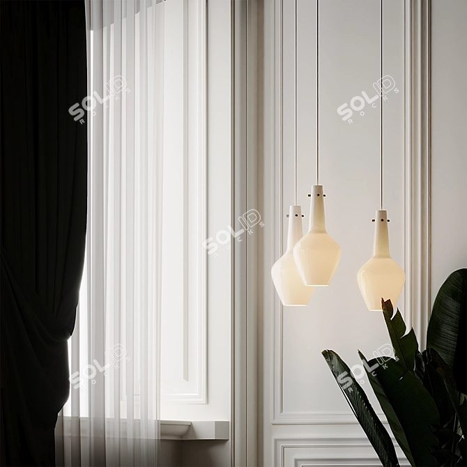 Capri Tall Pendant: Timeless Elegance in Jonathan Adler's Design 3D model image 3
