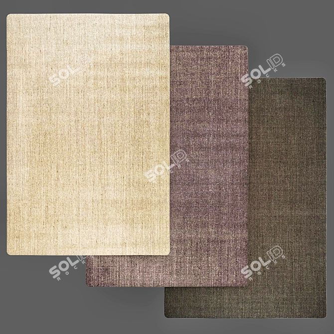 Plush Comfort Solid Carpet 3D model image 2