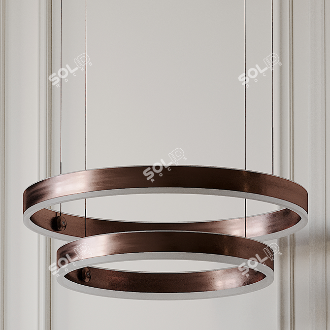 Elegant Rendezvous Pendant Light 3D model image 3