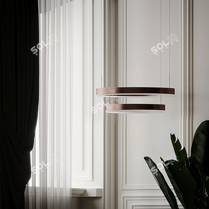 Elegant Rendezvous Pendant Light 3D model image 4