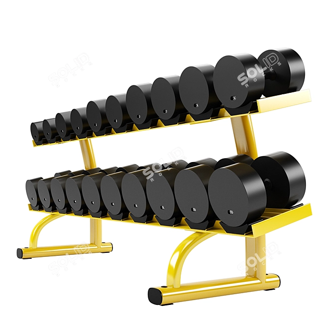 Premium Dumbbell Rack: Organize with Style 3D model image 3
