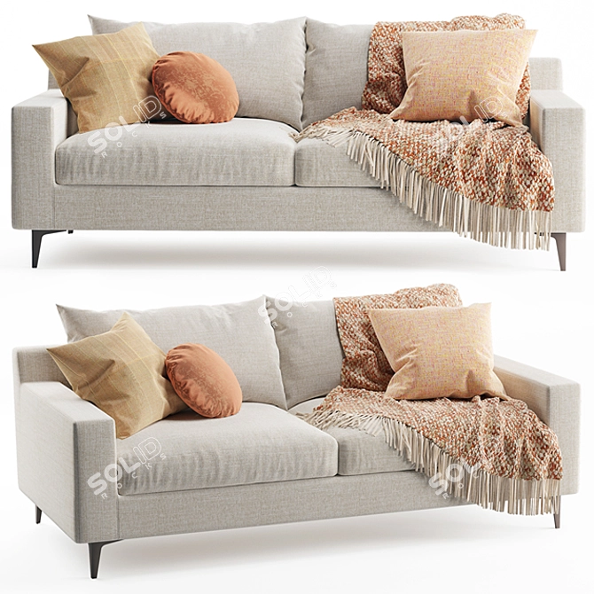 Sleek Sloan Fabric Sofa 3D model image 1