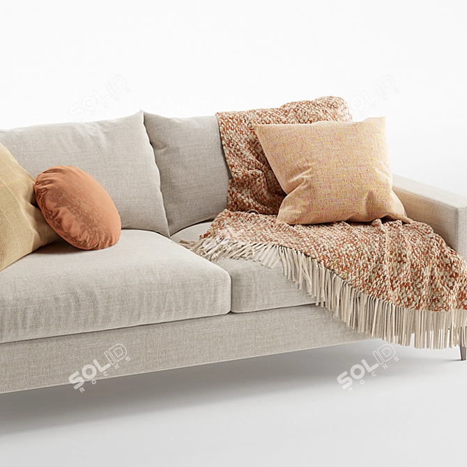 Sleek Sloan Fabric Sofa 3D model image 2