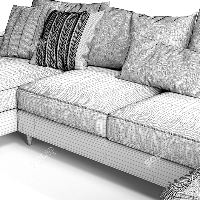 Sloan U-Sectional Sofa: Modern Elegance for Any Space 3D model image 3