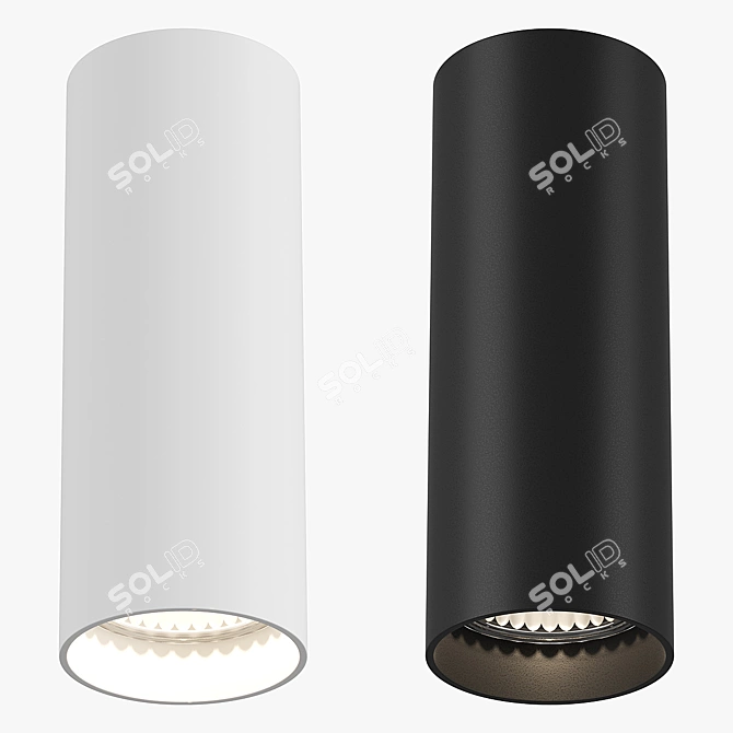 Rullo Lightstar: Stylish Spotlight in White or Black 3D model image 1
