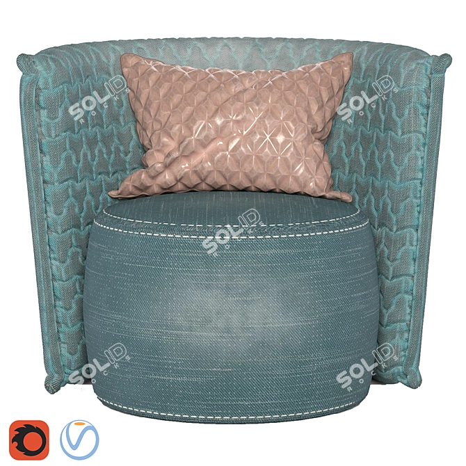 Vittoria Frigerio Armchair: Elegant and Comfortable 3D model image 1