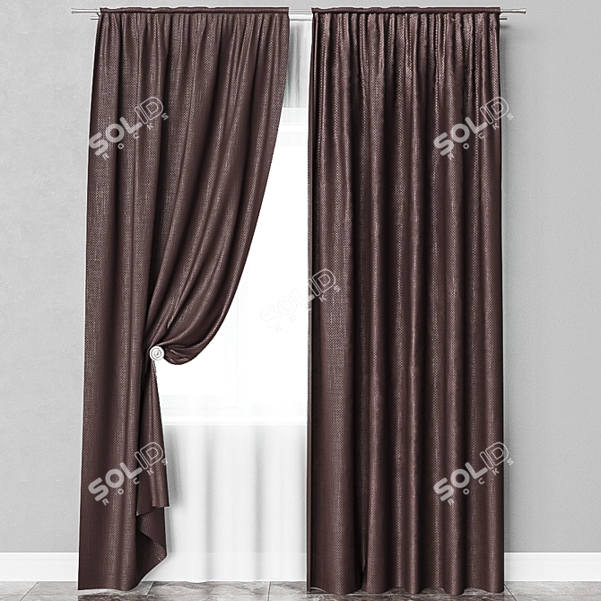 Elegant Tape Curtain: Fabien Collection 3D model image 2