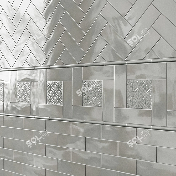 ADEX OCEAN Ceramic Tile Collection 3D model image 3