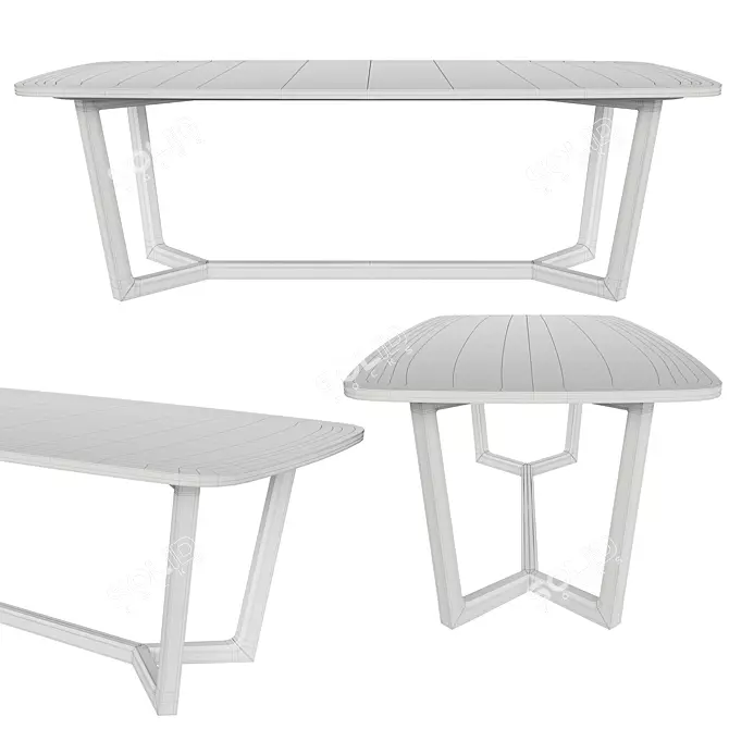 Concorde Wood Table - Organic Elegance 3D model image 3