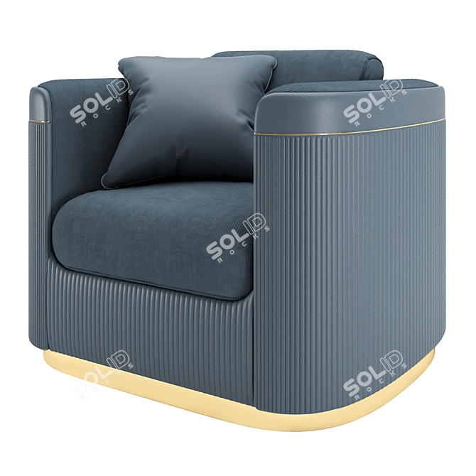 Elegant Augusta Armchair by Volpi 3D model image 1