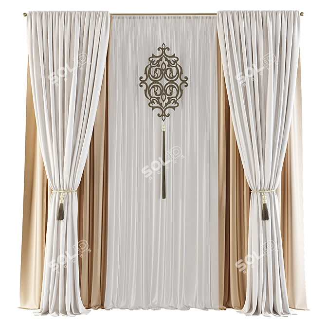 Elegant Curtain Set 3D model image 1