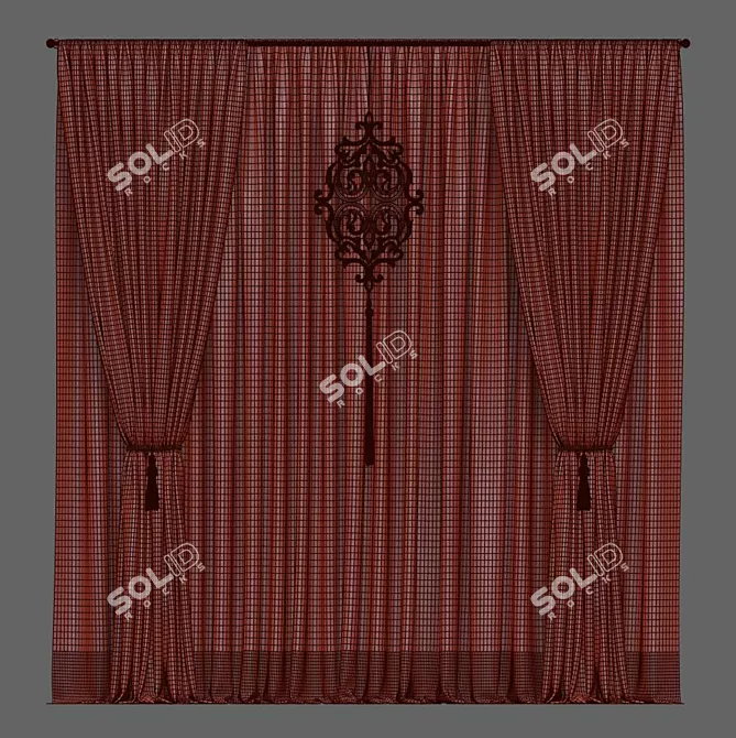 Elegant Curtain Set 3D model image 2