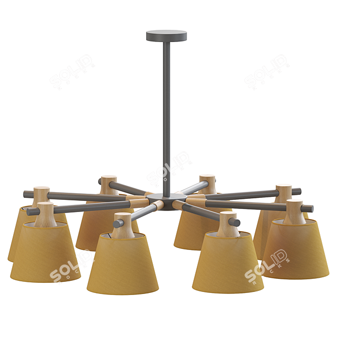 Elegant Textile Lamp: Lampatron NATURA 3D model image 2