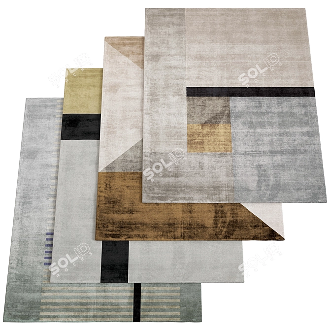 Cozy Ivory Shag Rug, 59 3D model image 1