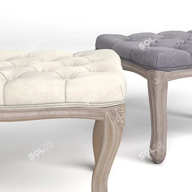 Title: Kina One Upholstered Bench - Elegant and Versatile 3D model image 1