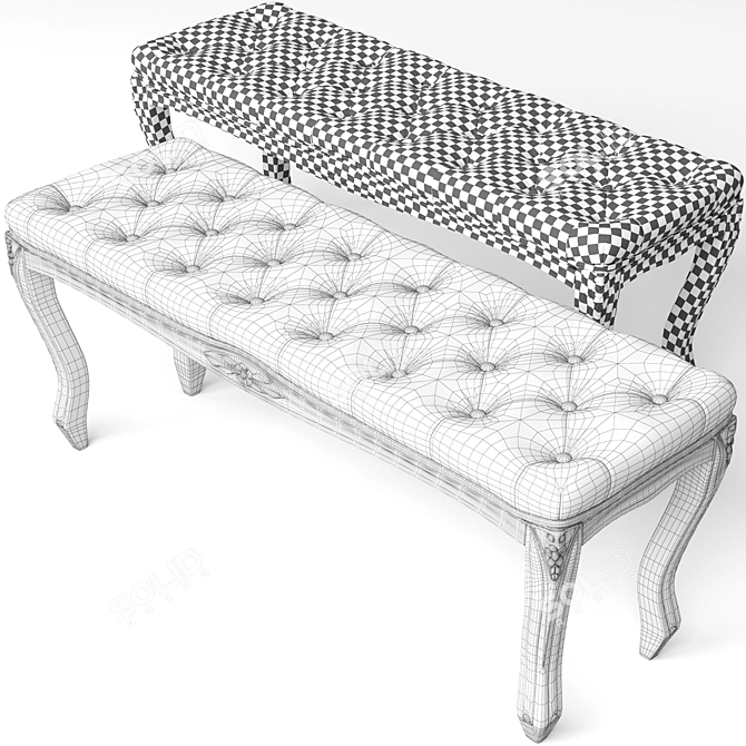 Kina Narrow Ottoman - Sleek and Stylish 3D model image 3
