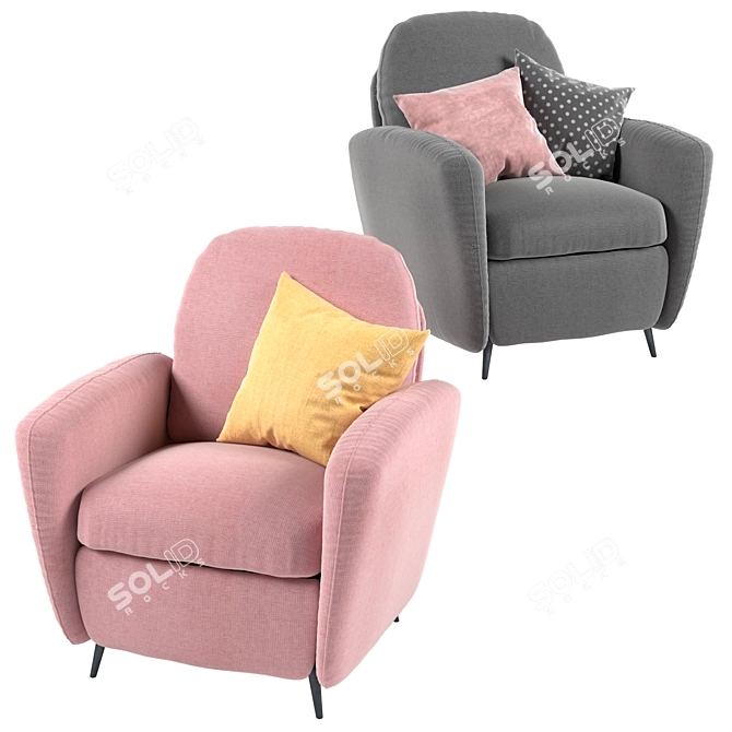 Cozy Ekolsund Armchair | Stylish Design 3D model image 1