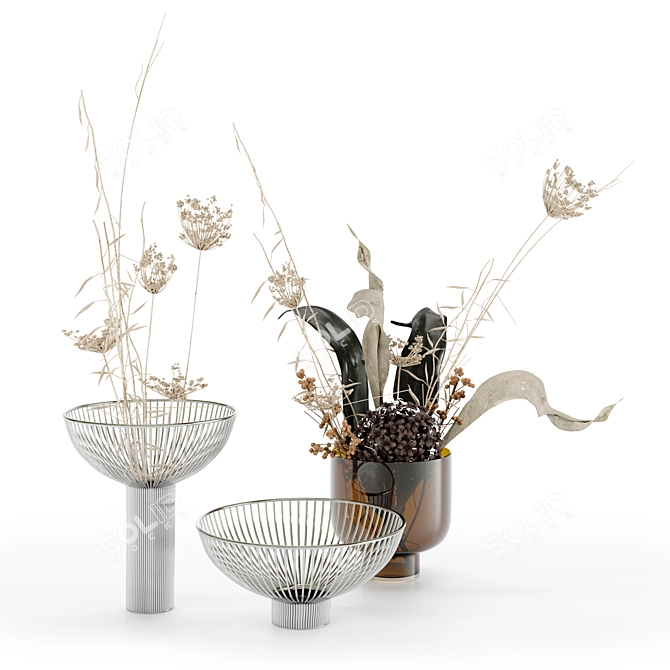Modern Vases & Plants Collection 3D model image 3