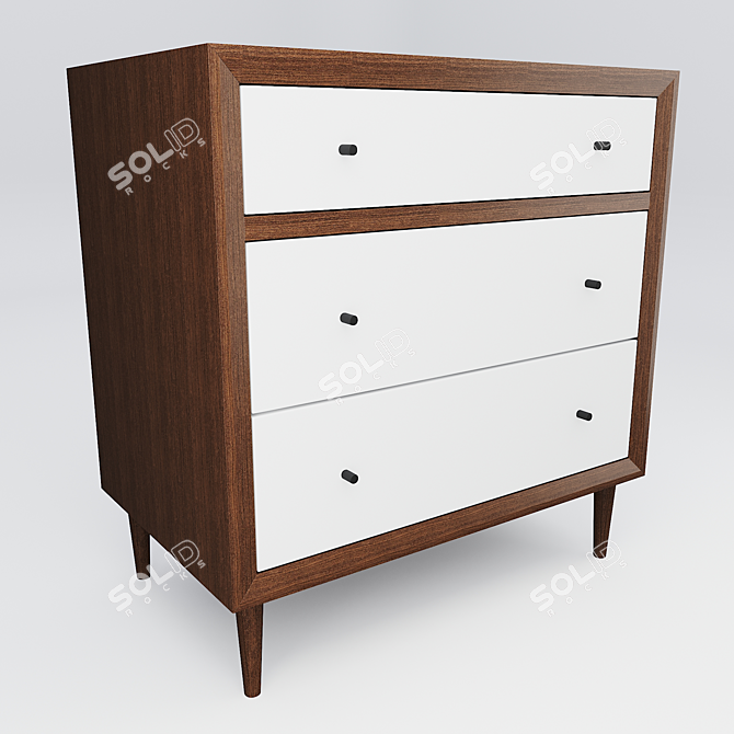 Modern Rustic Adelia 3-Drawer Chest 3D model image 3