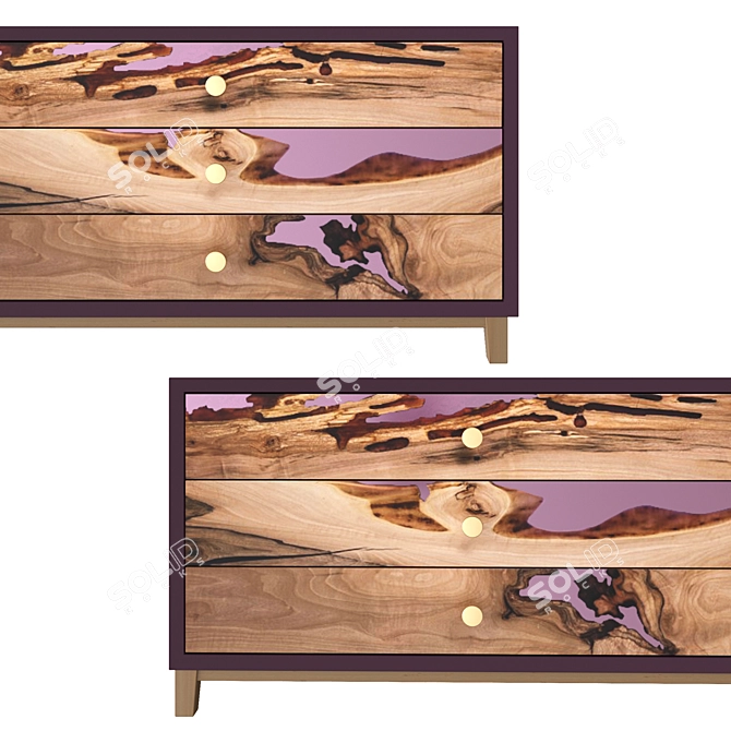 Violet 4-Drawer Chest 3D model image 2