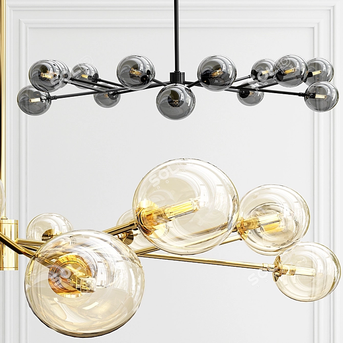 Orion 15-Light Pendant: Modern Elegance 3D model image 2